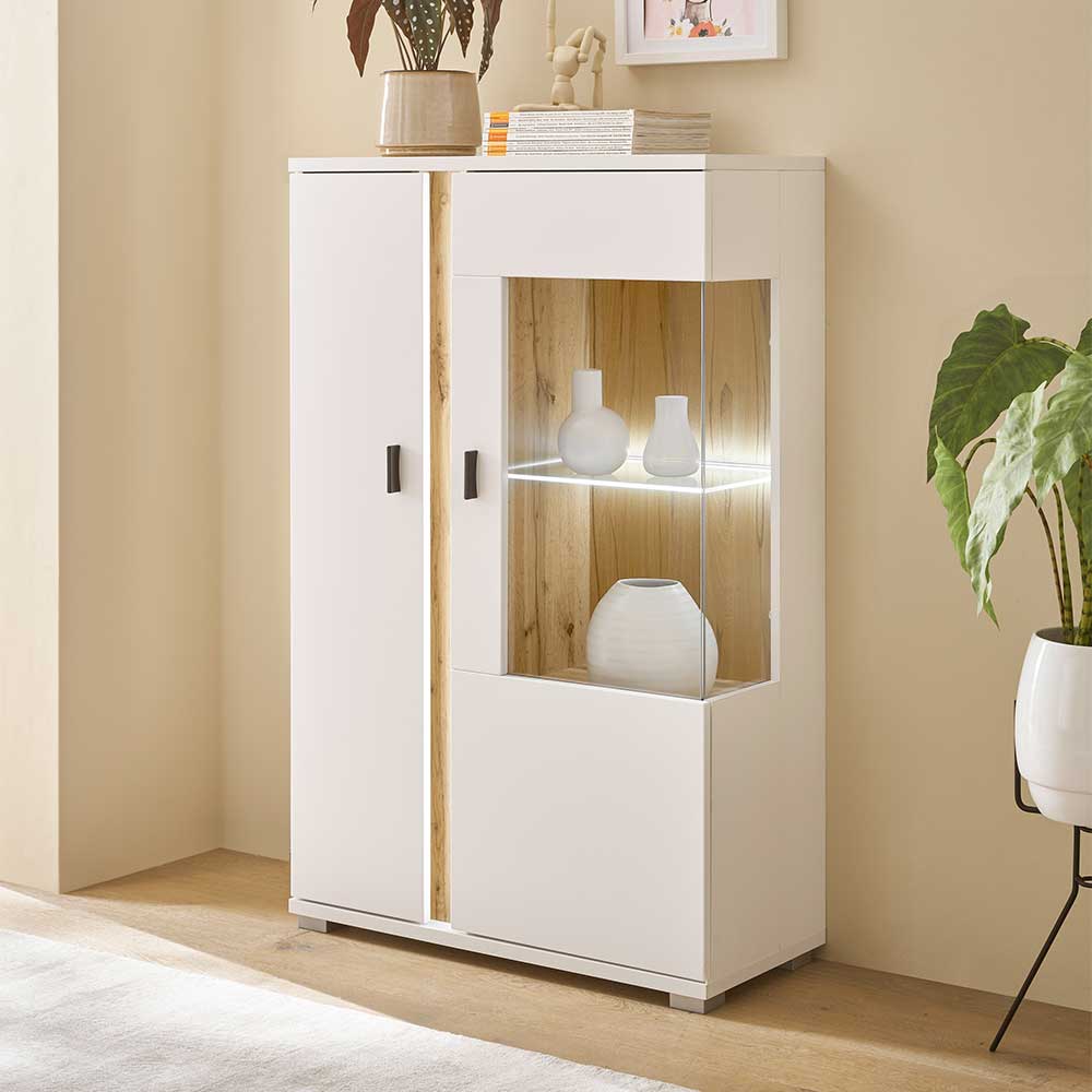 Highboard mit Glas und Licht modern - Racelyn