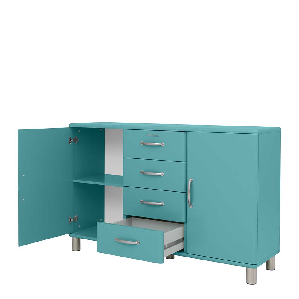 Kleines Sideboard in Türkis Blau - Rocca