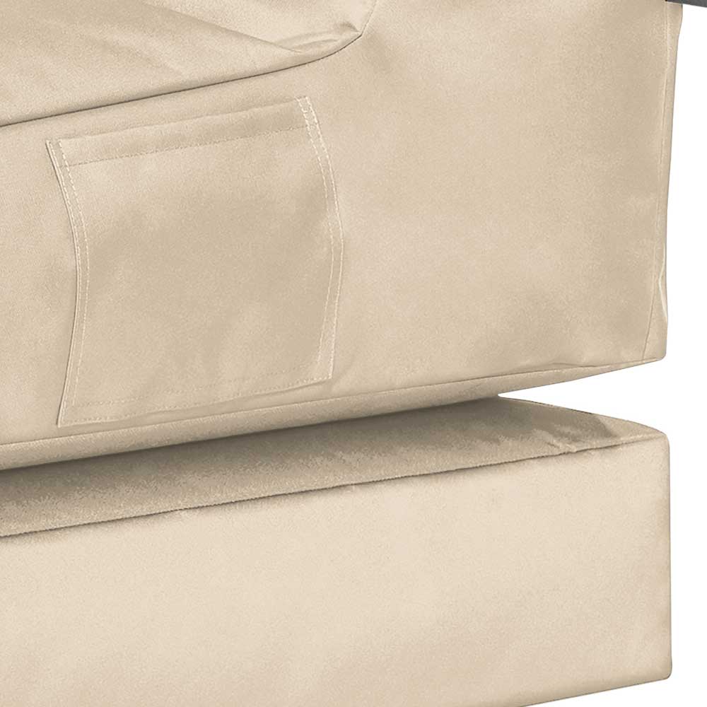 Sitzsack Sessel ausklappbar in Beige - Zynla