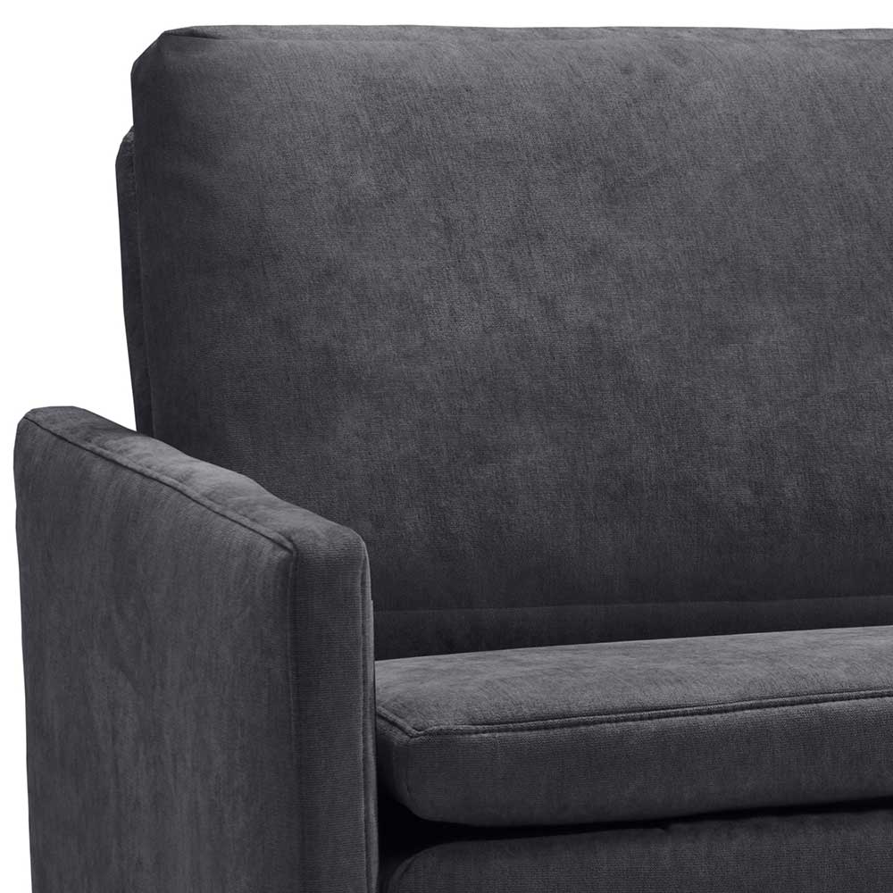 Microvelours Schlafsofa in Blaugrau - Glory