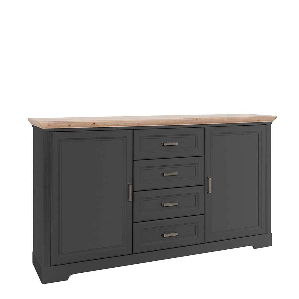 Sideboard in Dunkelgrau mit Wildeiche - Zenuvra