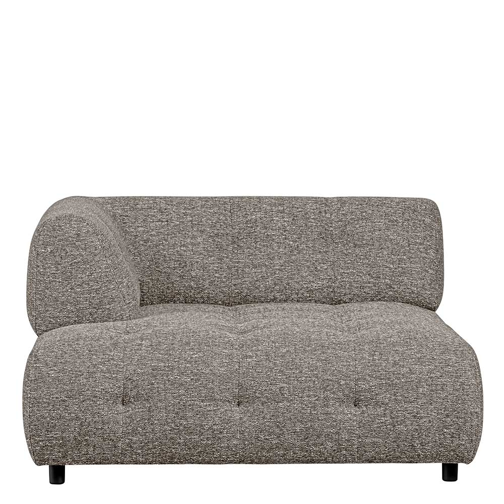 Strukturstoff Sofa Eckmodul in Graubraun - Vojeco