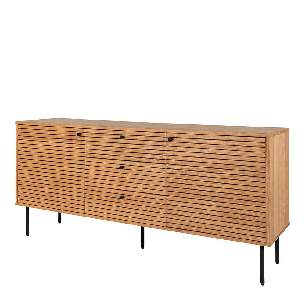 150x75x40 Sideboard in Eiche Natur Furnier - Virona