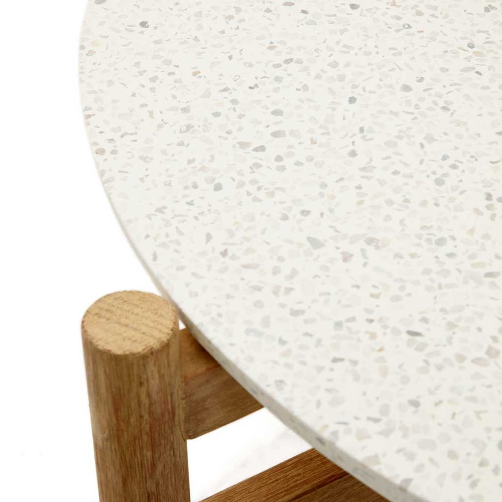 Runder Couchtisch mit Terrazzo Platte - Finola