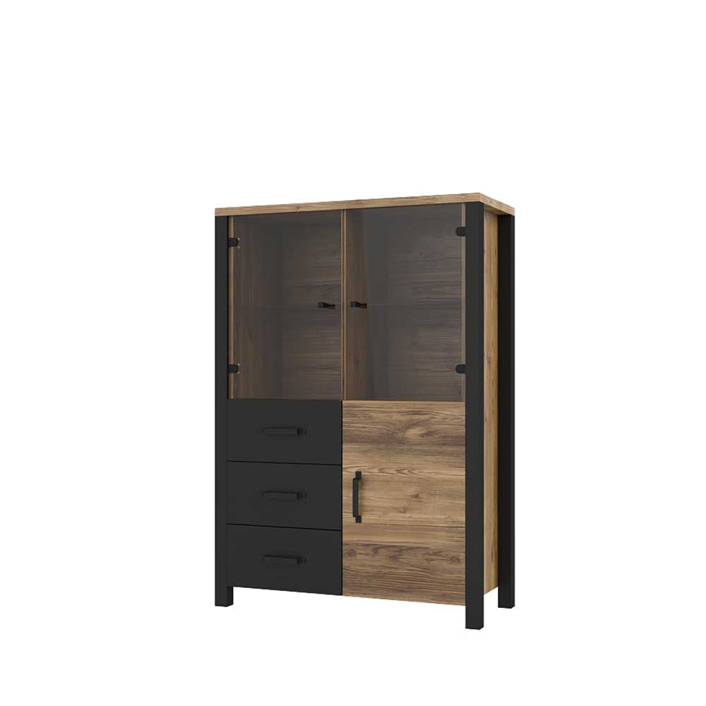 101x146x43 Glastüren Highboard in Fichte NB - Simeona