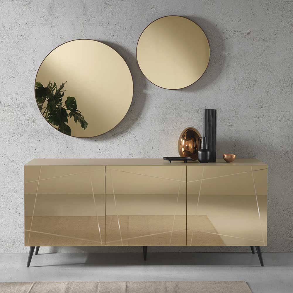 Sideboard in Taupe und Bronze Spiegelglas - Lotivera