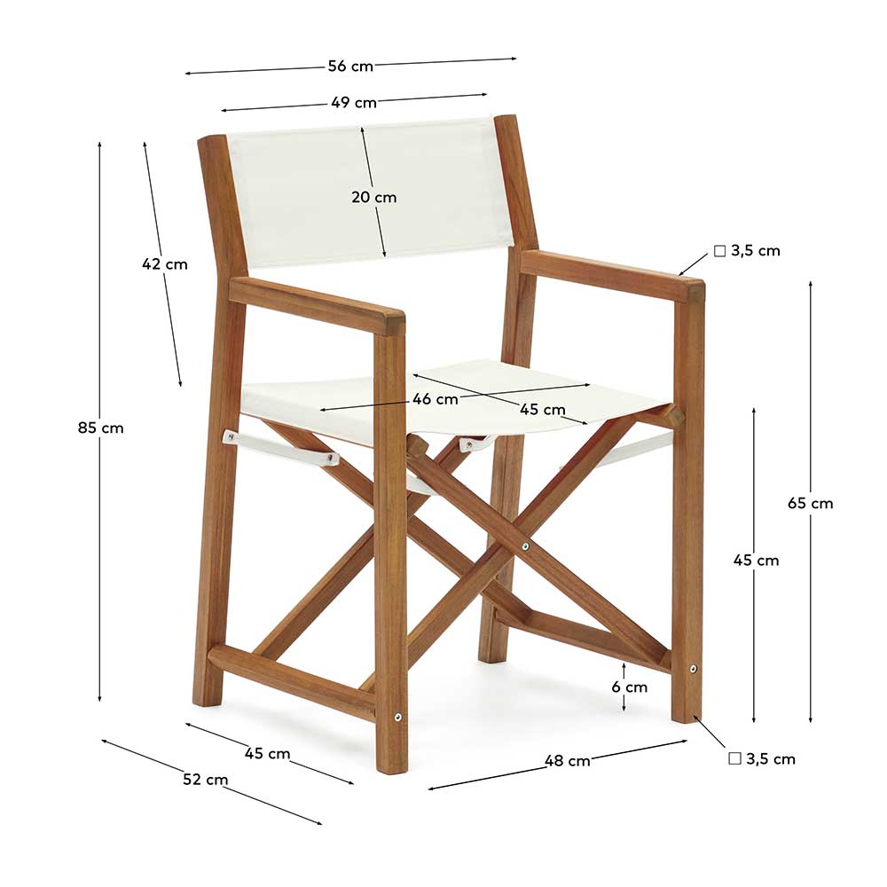 Outdoor Regiestuhl in modernem Design - Racussa (2er Set)