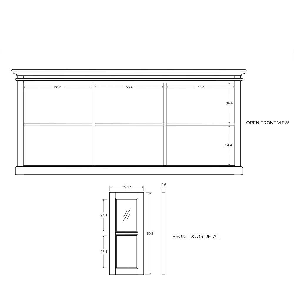 6-türiges Vitrinen Sideboard zweifarbig - Provona