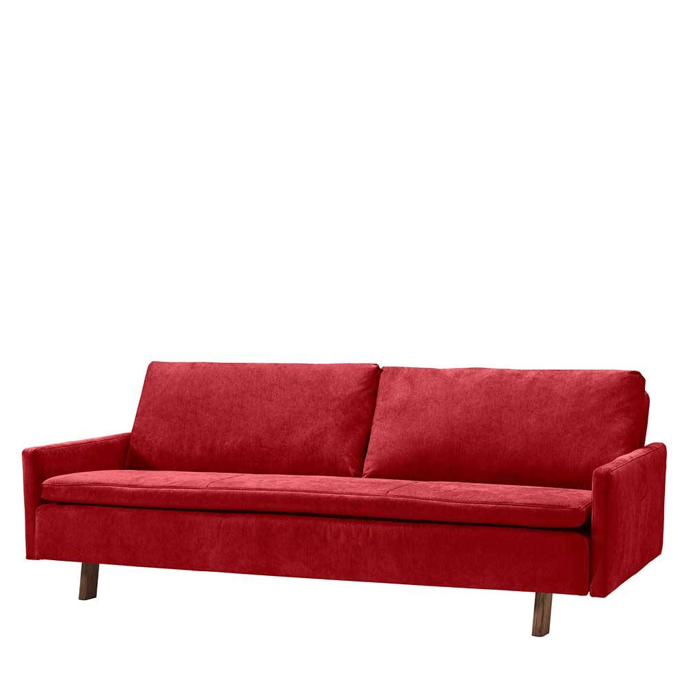 Couchbett in Rot mit Eiche - Samona