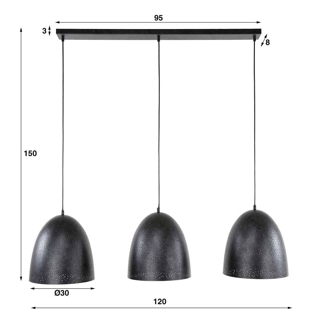 Hängeleuchte mit drei Metallschirmen - Catron