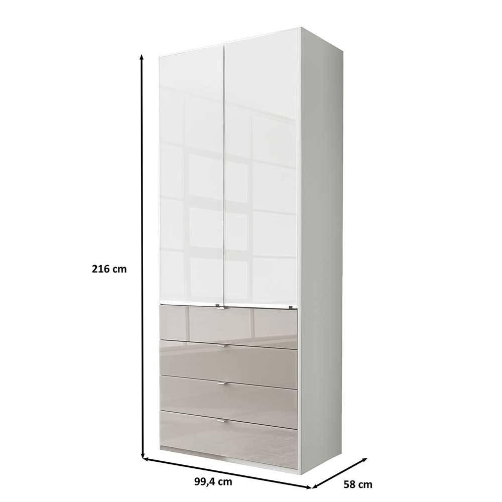 Zweifarbige Kombi-Kleiderschrank 100 cm breit - Pascan