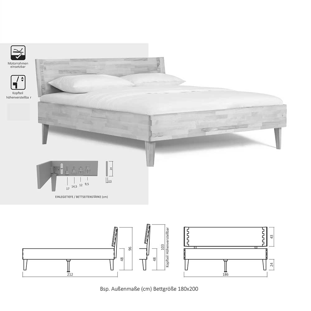 Kernbuchenholzbett in modernem Design - Nobileo