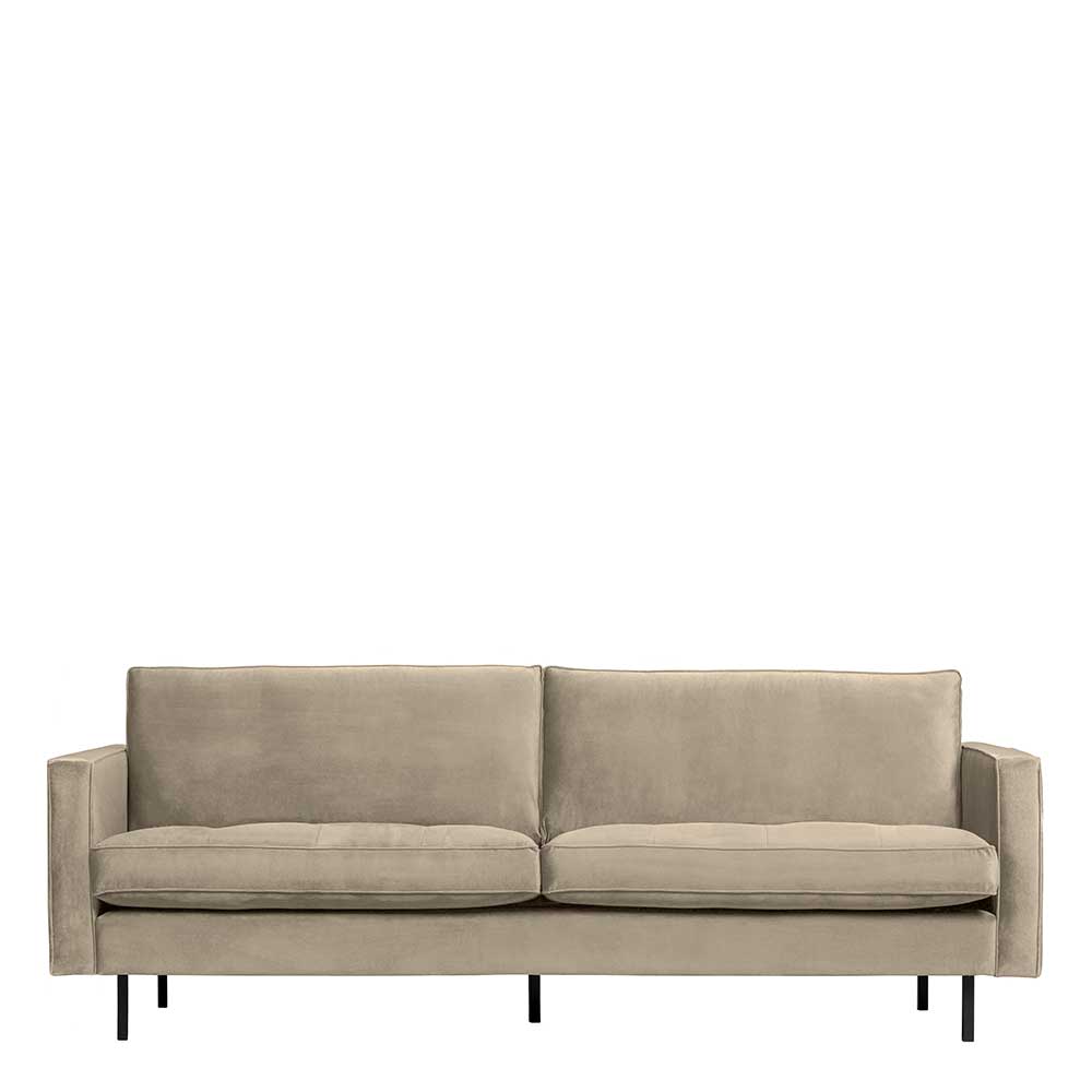 Retrosofa mit drei Sitzplätzen in Khaki - Afeiro