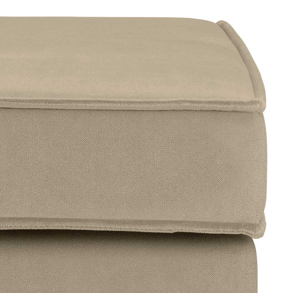 Polsterhocker in Khaki Samt - Afeiro