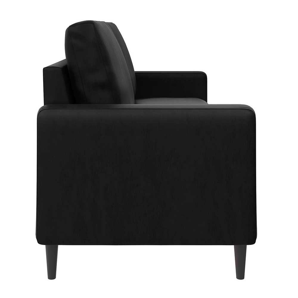 Dreisitzer Kunstledersofa in Schwarz - Fangro