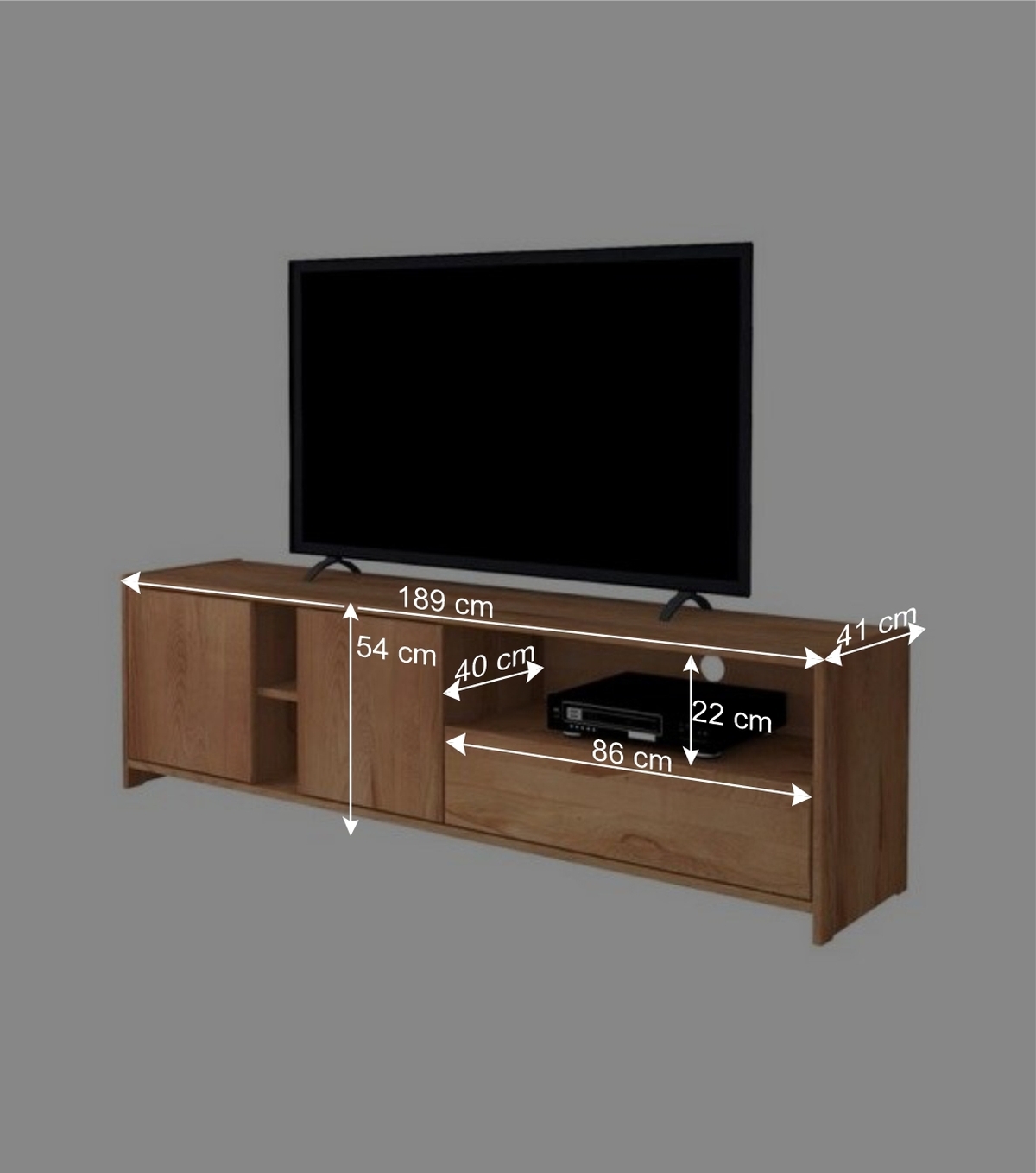 TV Lowboard Salomonia aus Kernbuche Massivholz