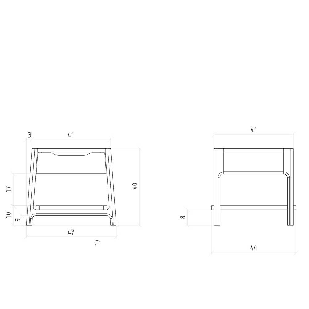 140x200 Kernbuchebett mit Kopfteil - Rosinna