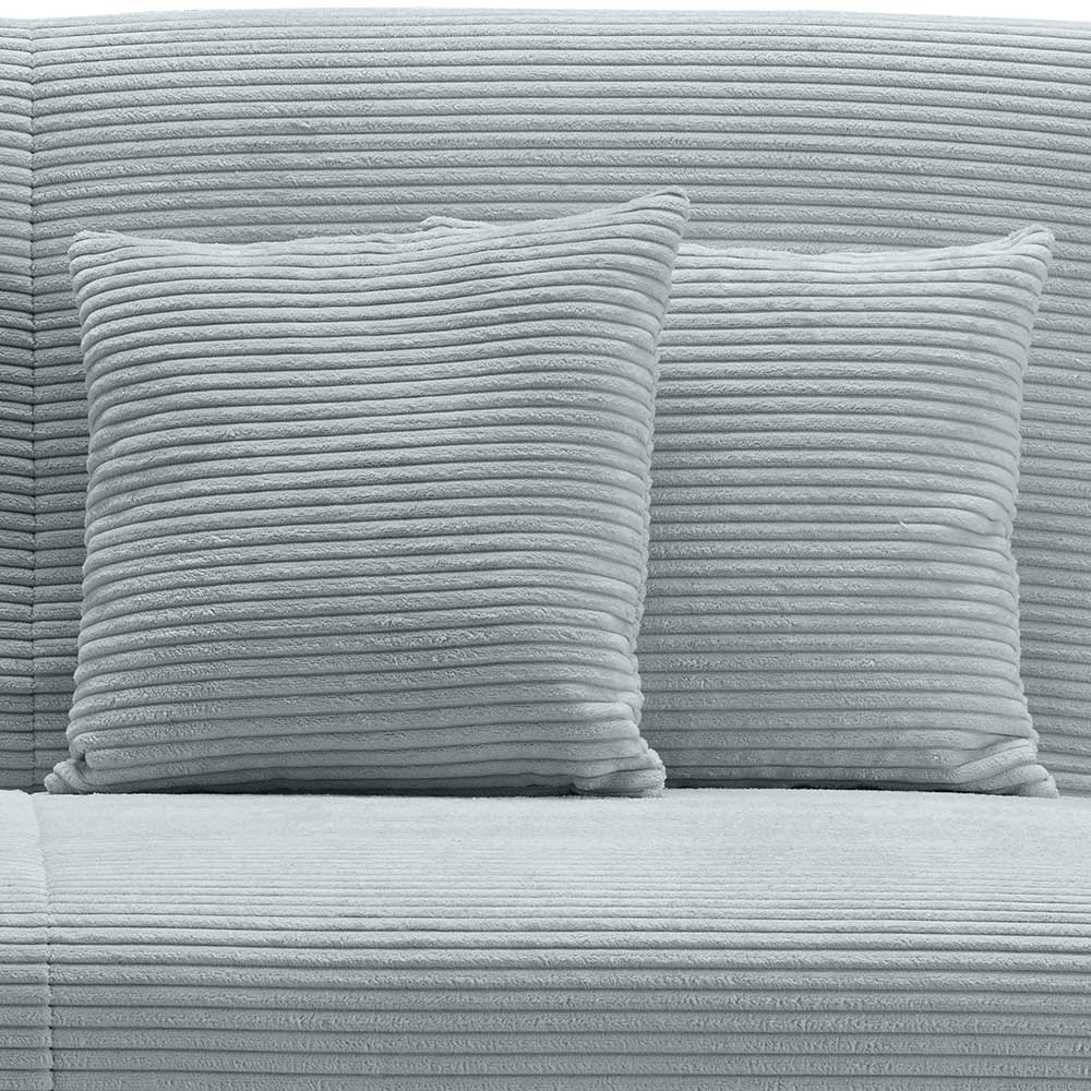 Ausklappbares Sofa aus Cord in Hellblau - Rachel