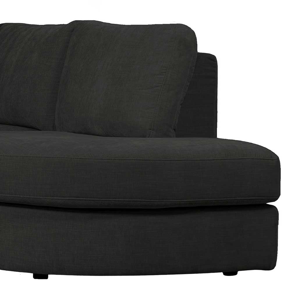 L Sofa aus Webstoff in Anthrazit - Jilatov