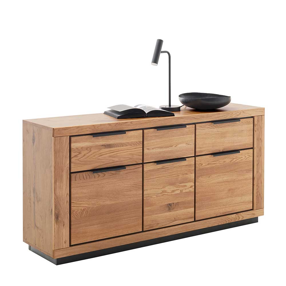 Sideboard in Wildeiche mit Schwarz - Vlacoma