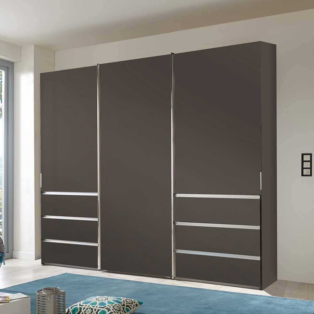 Brauner Kombi-Kleiderschrank 300 cm breit - Yana