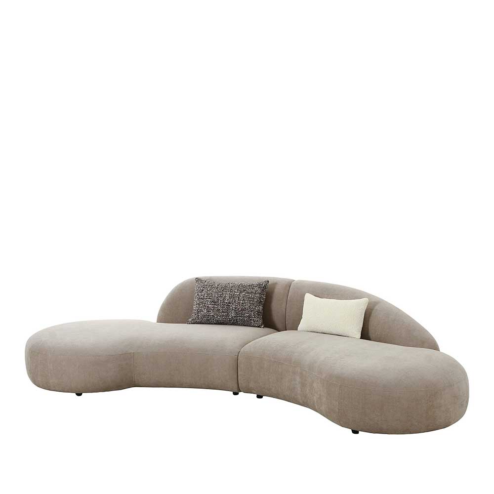 Halbrunde Couch in Beigegrau Chenille - Verona