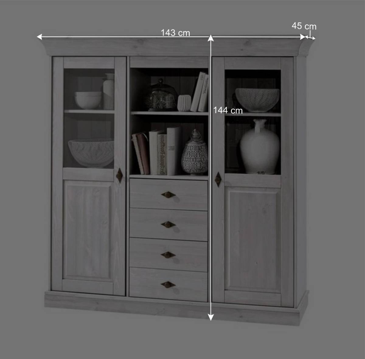 Esszimmer Highboard Sibiuta im Landhausstil