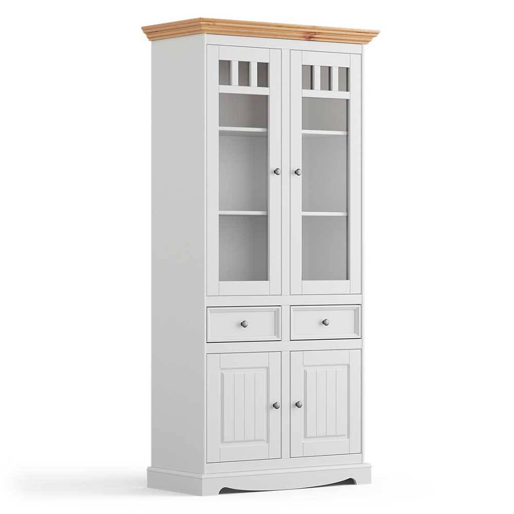 Country Style Vitrinenschrank 90x190x45 cm - Vitablo