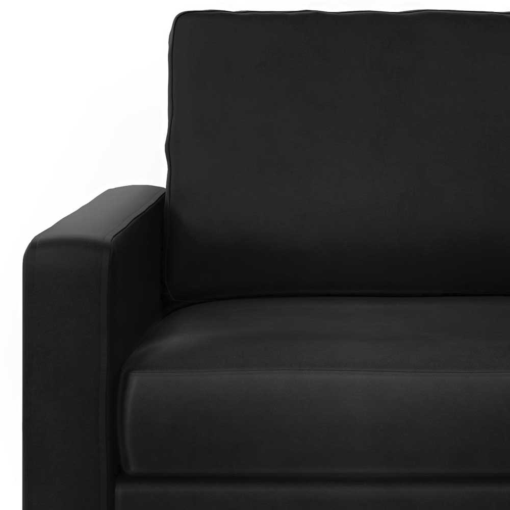 Dreisitzer Kunstledersofa in Schwarz - Fangro