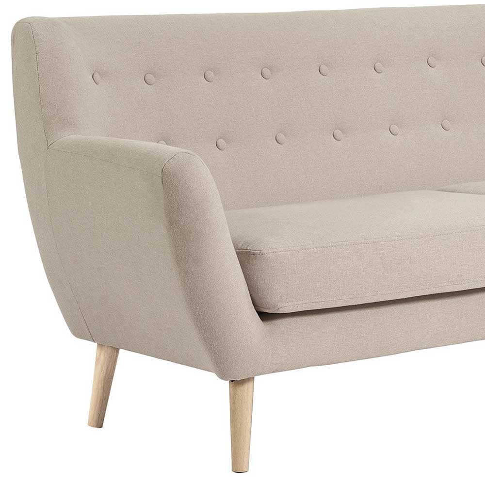 Retro Style Sofa in Beige mit Natur - Paulo