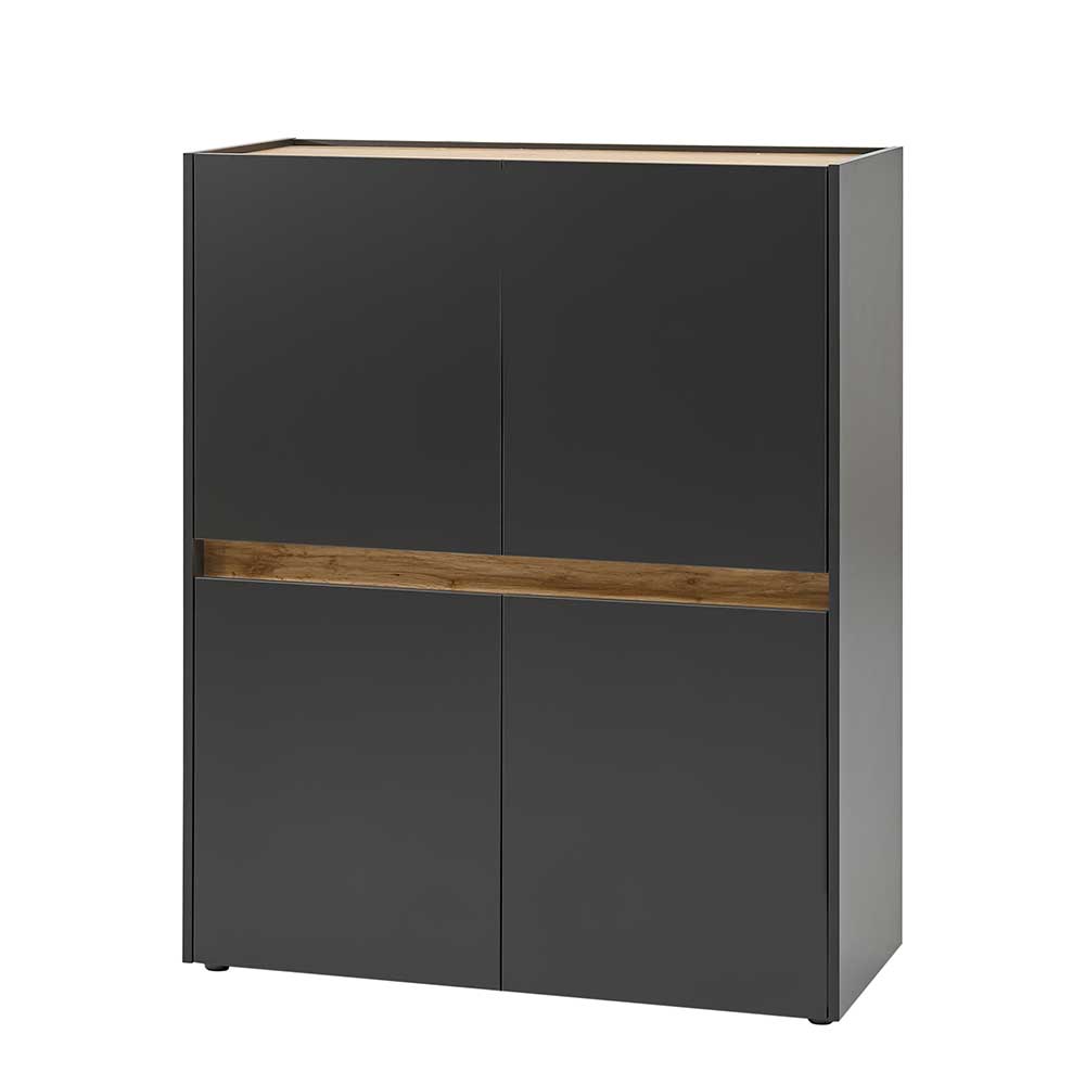 Highboard in Anthrazit & Wildeiche Dekor - Ahilav