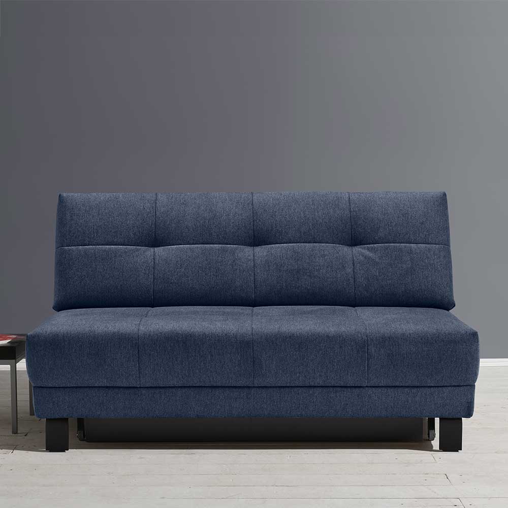 Sofa mit Bettfunktion in Blau Webstoff - Sulara