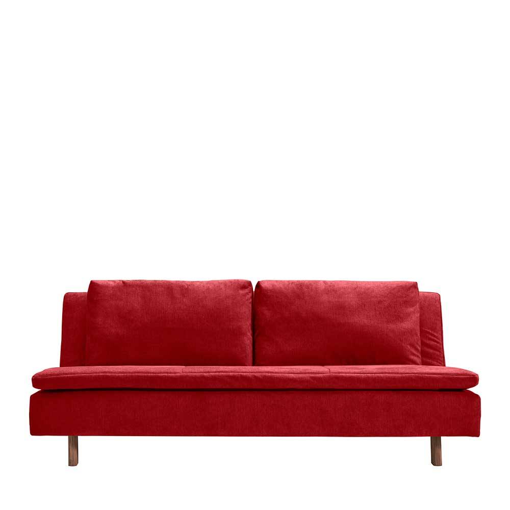 Rotes Klappsofa mit Microvelours Bezug - Suraga