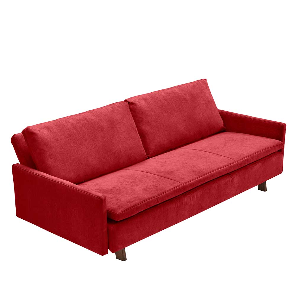 Couchbett in Rot mit Eiche - Samona