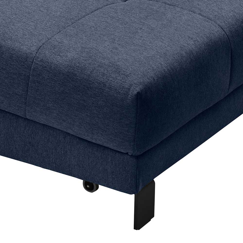 Sofa mit Bettfunktion in Blau Webstoff - Sulara