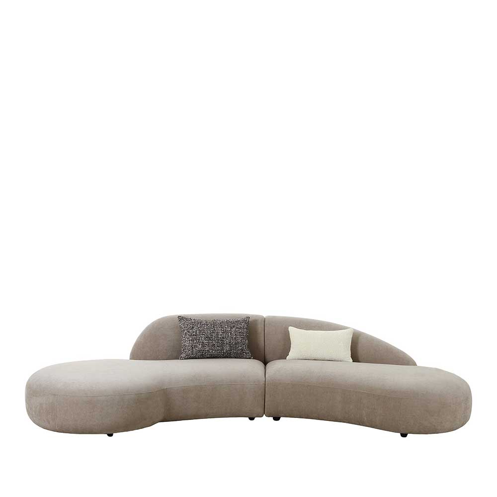 Halbrunde Couch in Beigegrau Chenille - Verona