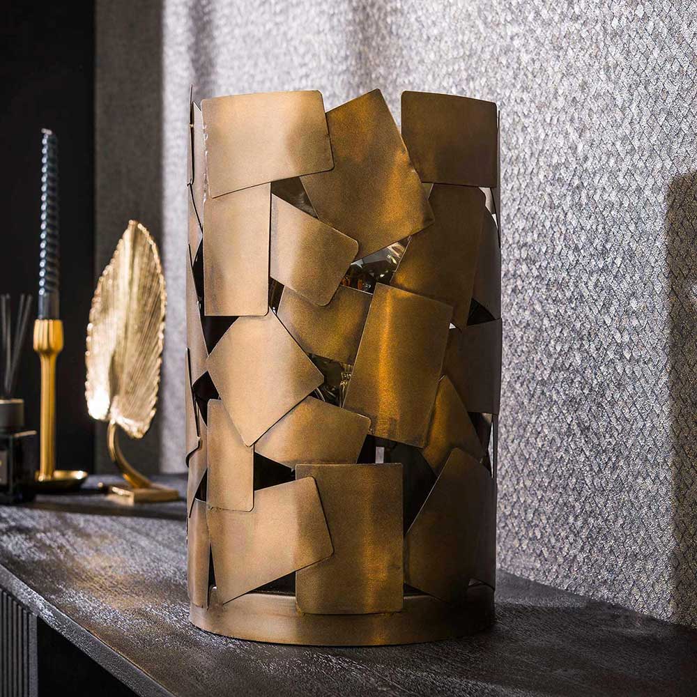 Zylindrische Tischlampe in Bronze Antik - Standing