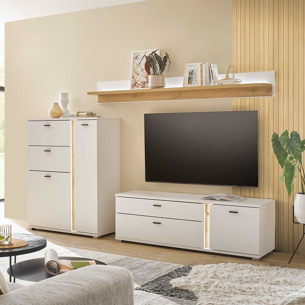 Highboard & TV Lowboard & Wandboard Set - Racelyn (dreiteilig)