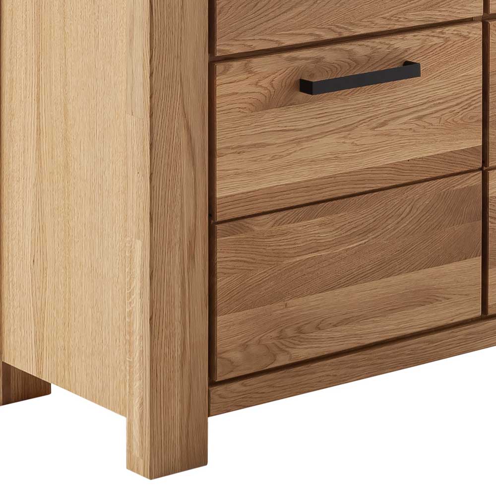 Wildeiche Highboard Vitrine teilmassiv - Sophia