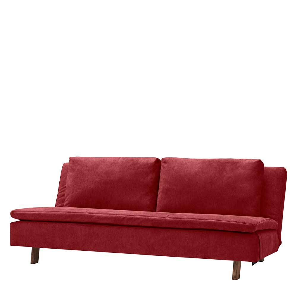 Microvelours Bettcouch in Dunkelrot - Java