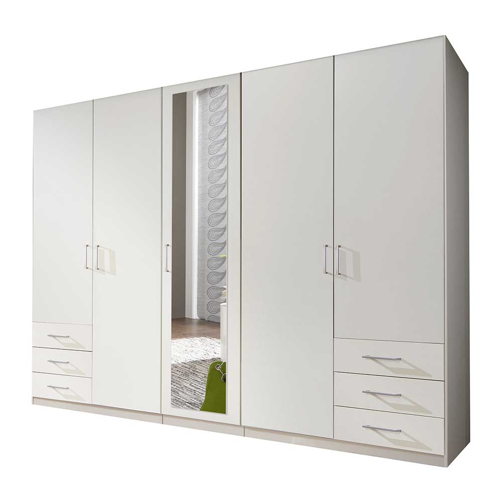 Schlafzimmerschrank in Weiß 225 cm breit - Clewono