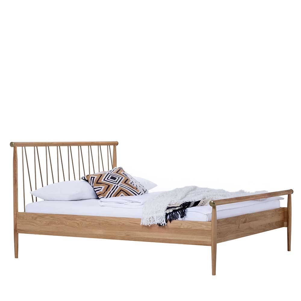 Skandi Doppelbett aus Wildeiche Honig - Reymons