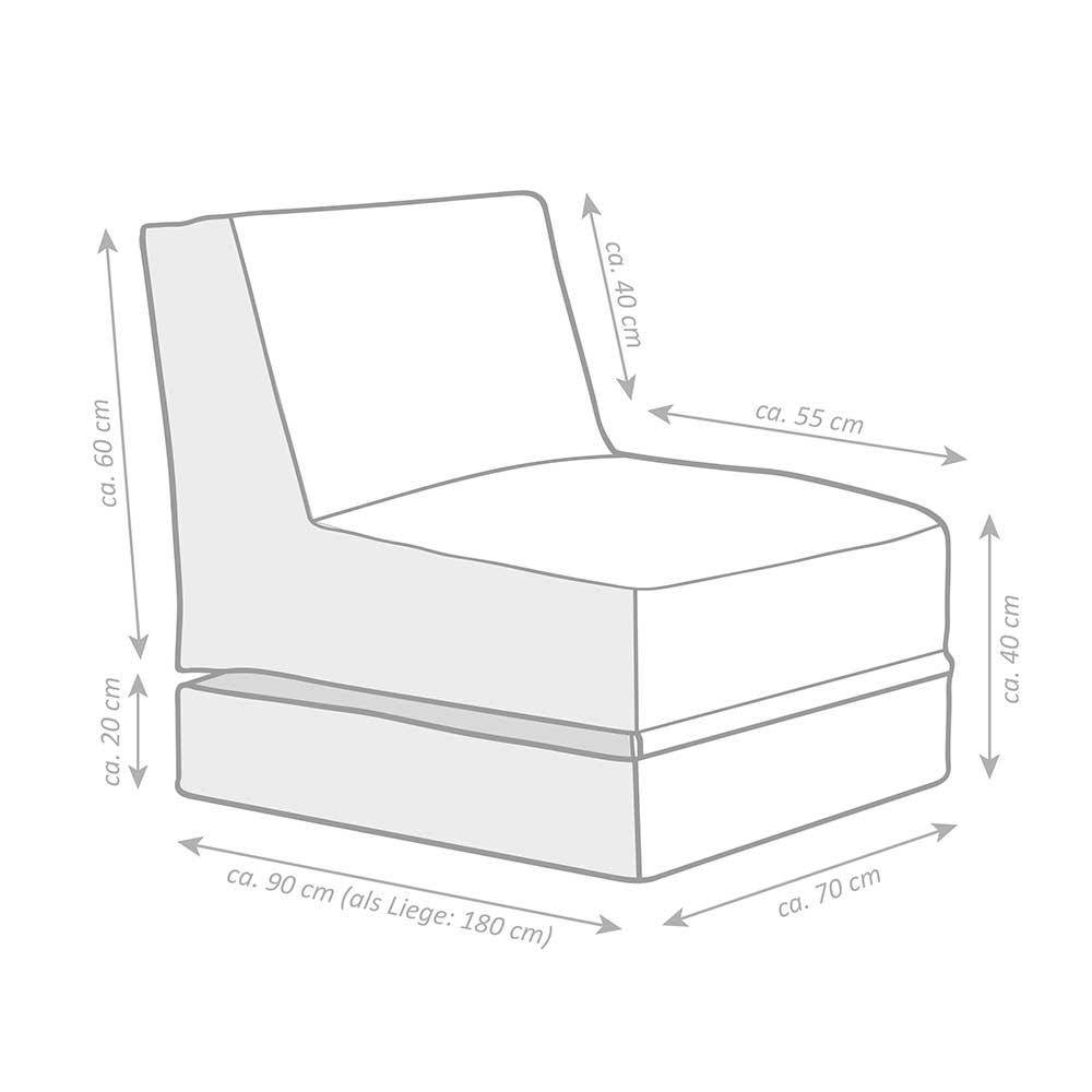 Sitzsack-Sessel in Graugrün - Colomas