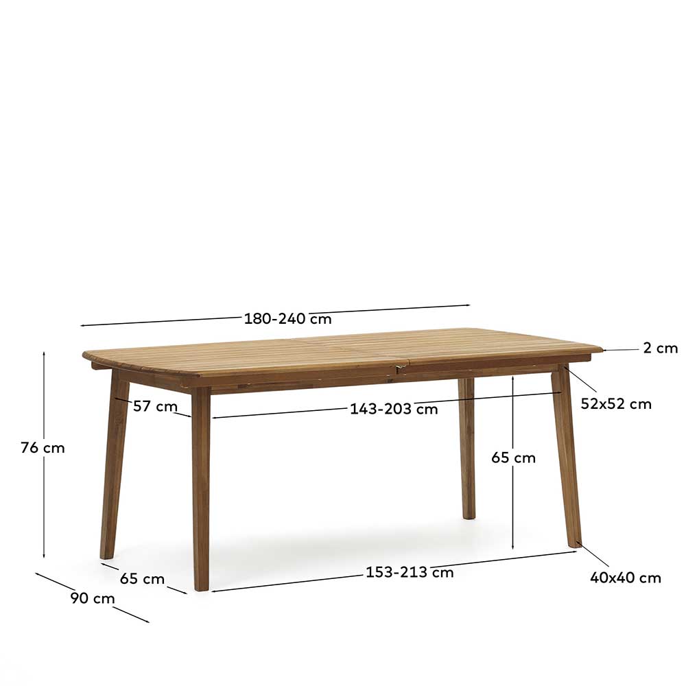 Garten Ausziehtisch aus Akazie Massivholz - Alkatar