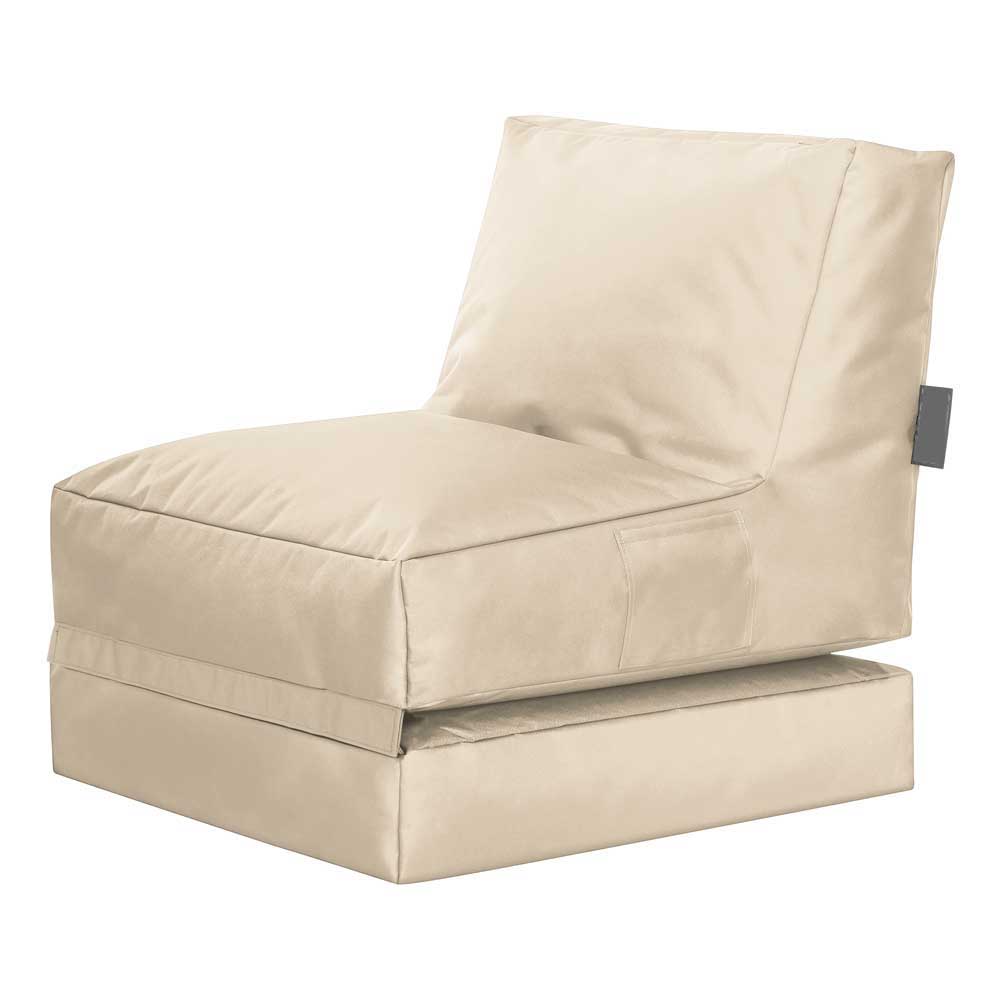 Sitzsack Sessel ausklappbar in Beige - Zynla