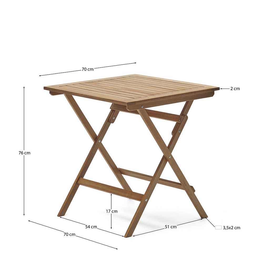 Klapptisch für den Garten 70x70 cm - Rikadaz