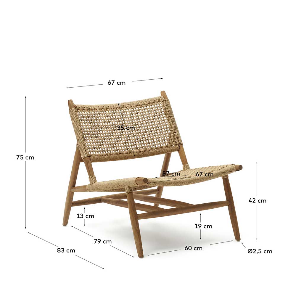 Garten Lounge Sessel aus Geflecht - Max