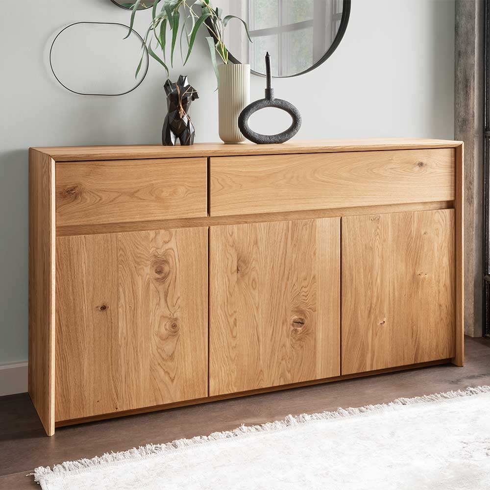 Wildeiche Sideboard mit zwei Schubladen - Zandras