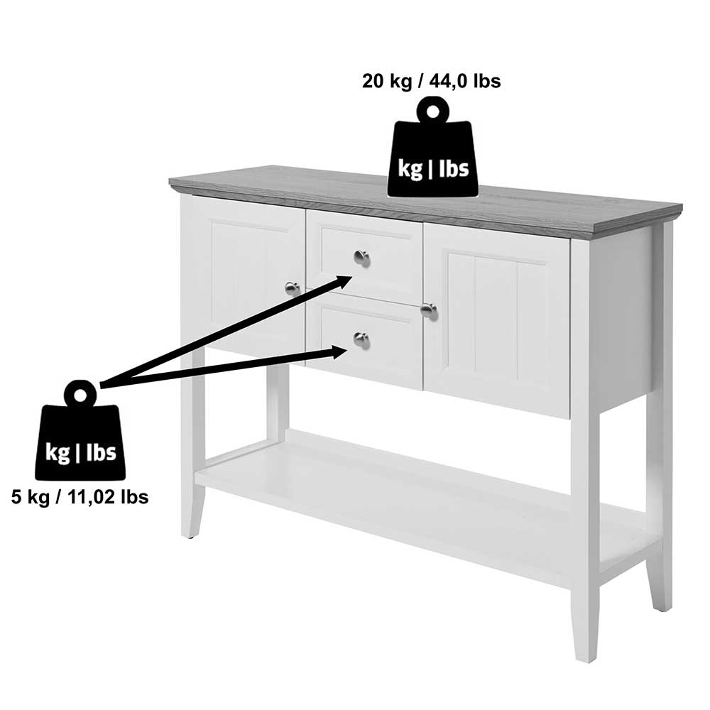 Konsolentisch mit Stauraum im Landhausstil - Carter