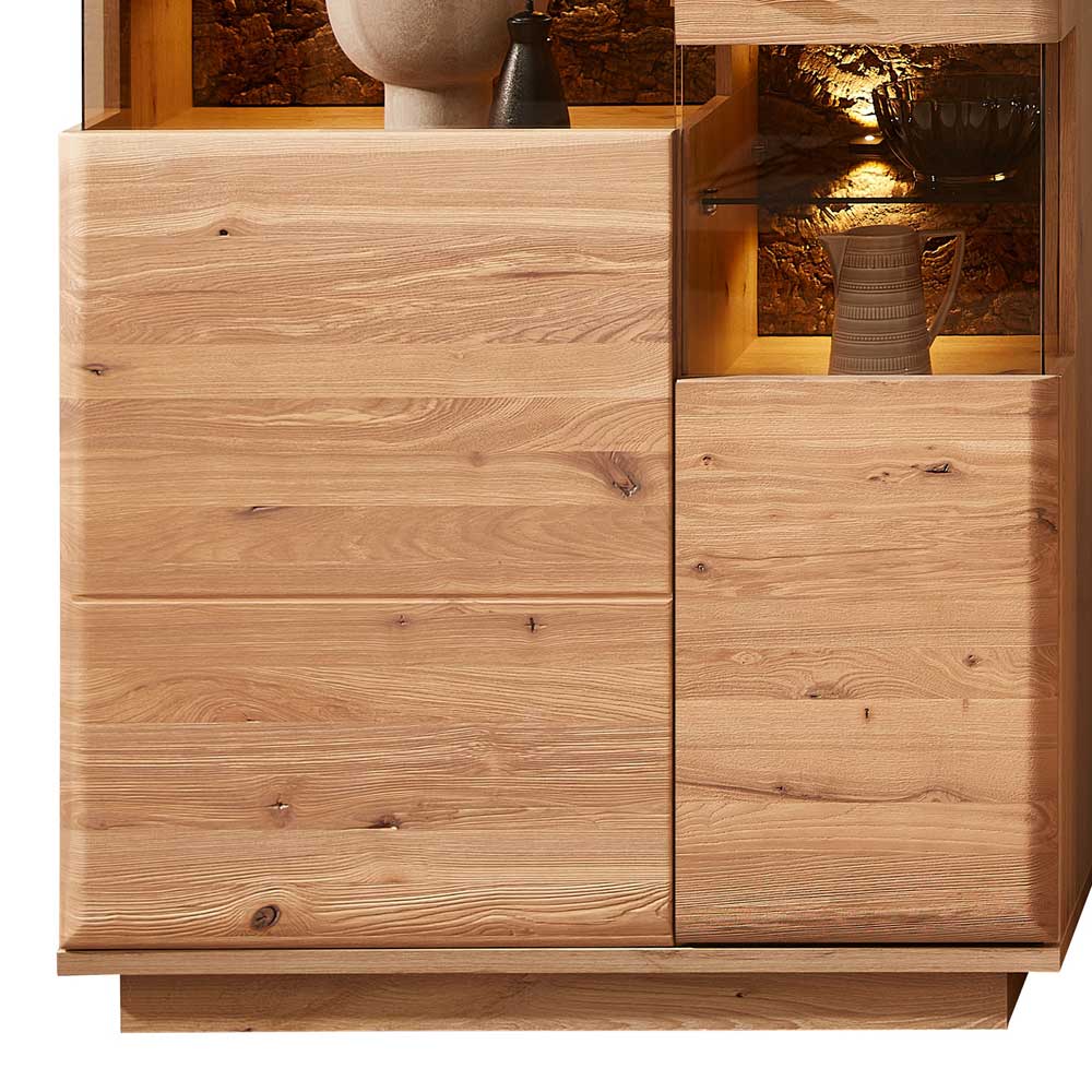 Highboard in Esche und Wildeiche mit Glas - Cassna